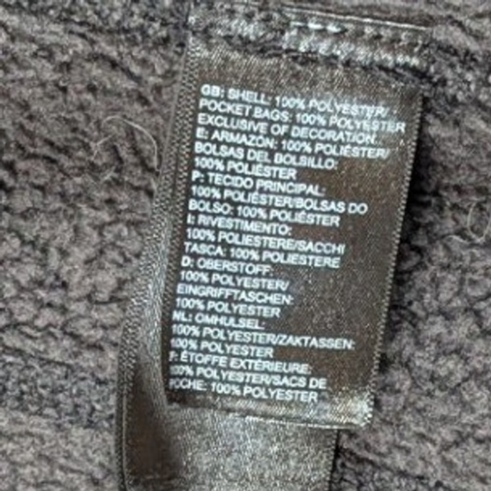 The North Face Womens XS Full Zip Fleece Jacket Charcoal Gray Sherpa Collar Logo - Picture 7 of 12